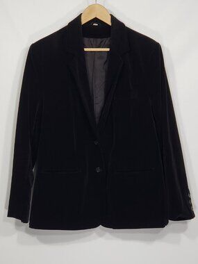 Vintage Stockton  Heavy Weight Black Velvet Blazer Jacket  Women's 16